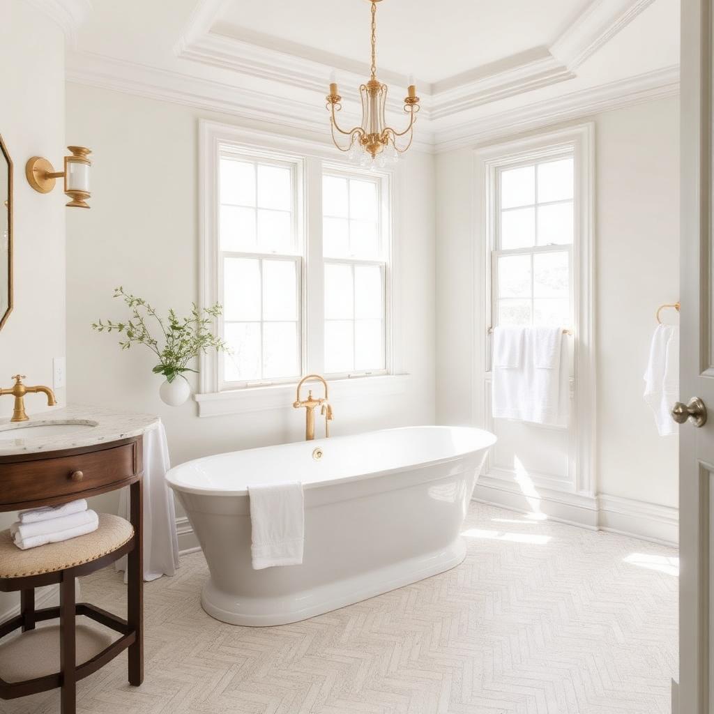Freestanding tub in master bath